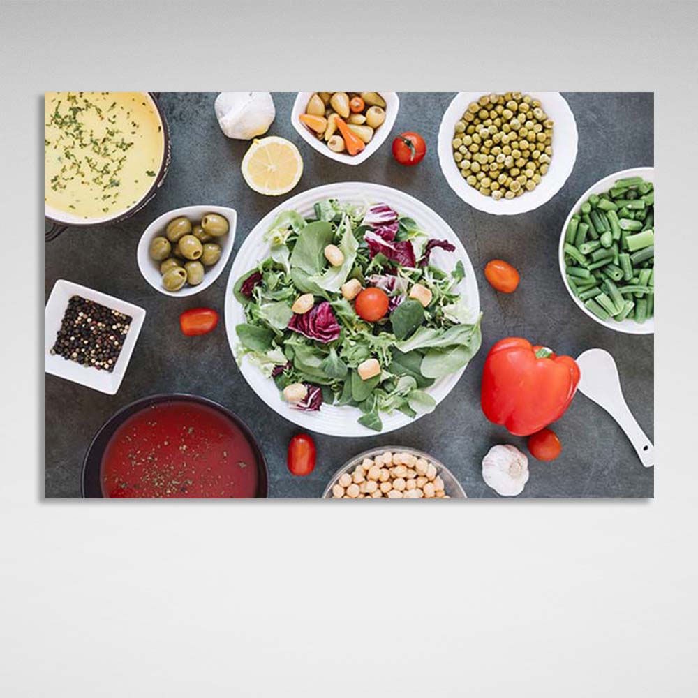 Canvas Wall Art Print For Kitchen Complex Dinner