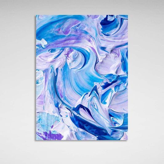 Abstraction Canvas Wall Art Print Blue-purple paint splashes