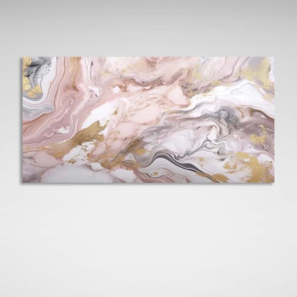 Abstraction Canvas Wall Art Print Marble in watercolor style