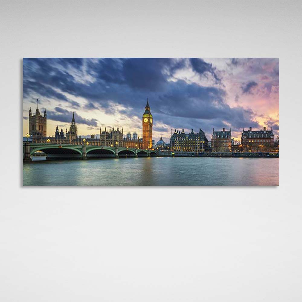 Canvas Wall Art Print Sunset over the Thames