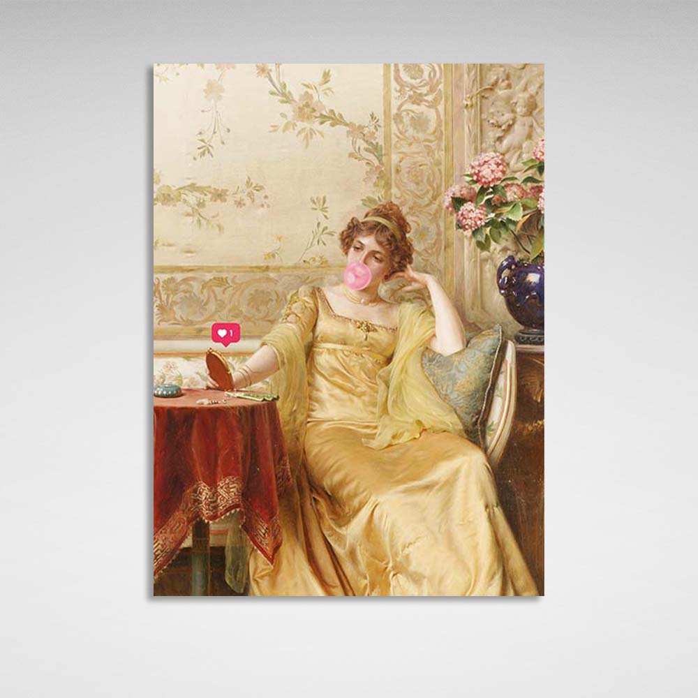 Canvas Wall Art Print Elegance with bubblegum and like