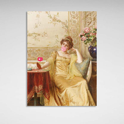 Canvas Wall Art Print Elegance with bubblegum and like