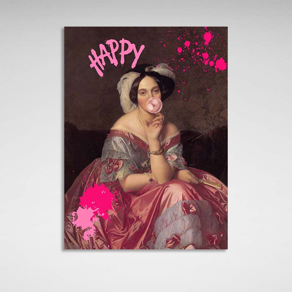 Canvas Wall Art Print Baroness Betty de Rothschild. Happy