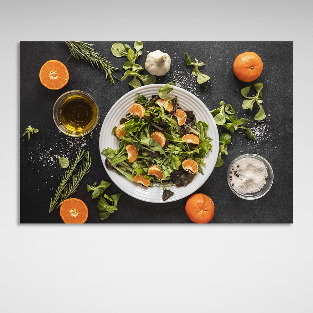 For the kitchen mandarin salad Canvas Wall Art Print For Kitchen