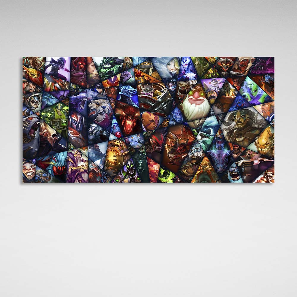 Interior Dota 2 Characters Canvas Wall Art Print