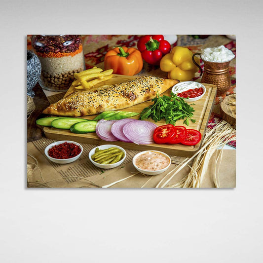 For the kitchen bread and vegetables Canvas Wall Art Print For Kitchen