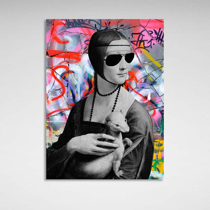 Canvas Wall Art Print Lady with horostay in glasses