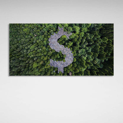 Inspirational Canvas Wall Art Print Money Forest