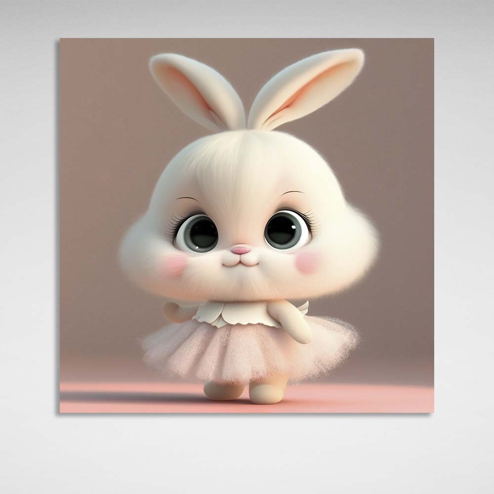 In the children's room Bunny in a dress Canvas Wall Art Print