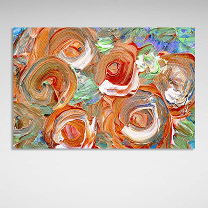 Abstraction Canvas Wall Art Print Orange roses