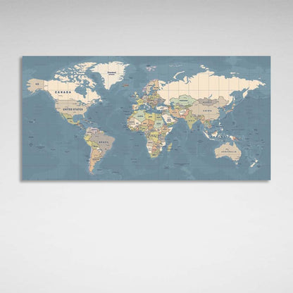 Canvas Wall Art Print Map of the New World