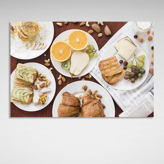 Canvas Wall Art Print For Kitchen Fruits and pastries