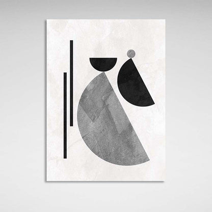 Abstraction Canvas Wall Art Print Gray and black geometric figures