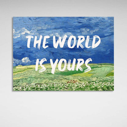 Canvas Wall Art Print Field. The world is yours