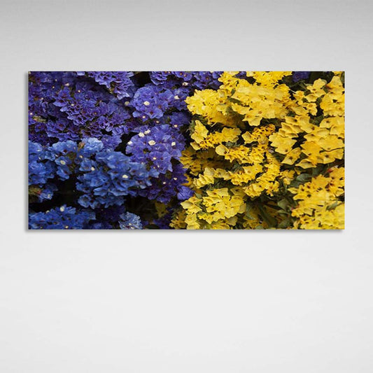 Canvas Wall Art Print Blue-yellow flowers