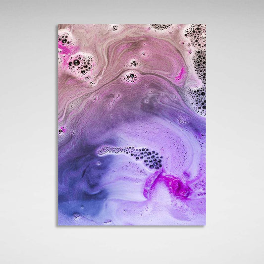 Abstraction Canvas Wall Art Print  Lilac splashes on water