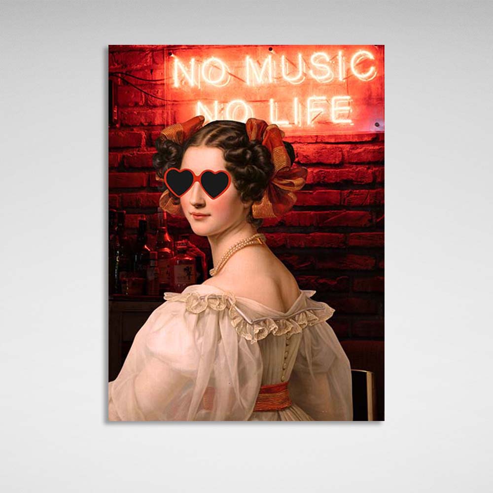 Canvas Wall Art Print Augustine. No music no life