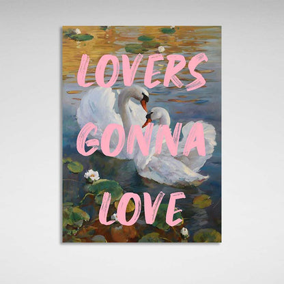 Canvas Wall Art Print A couple of swans. Lovers gonna love