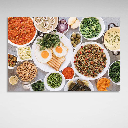 Canvas Wall Art Print For Kitchen Healthy food