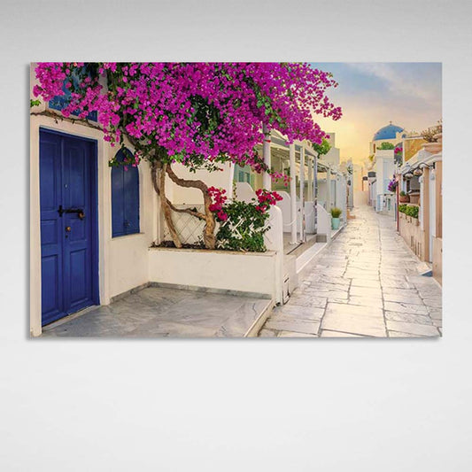 Canvas Wall Art Print Street in Greek Paros