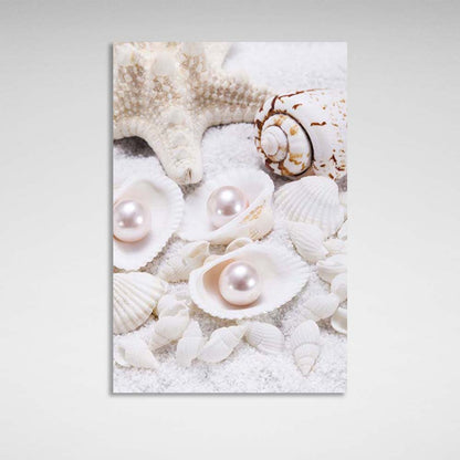 Canvas Wall Art Print Seashore with pearl maidens