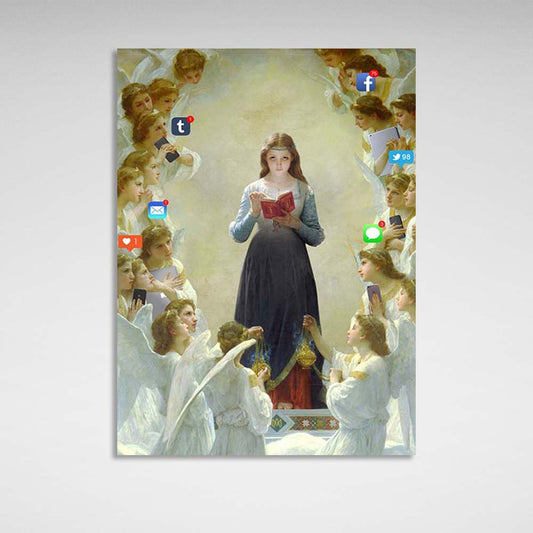 Canvas Wall Art Print Virgin Mary in social networks