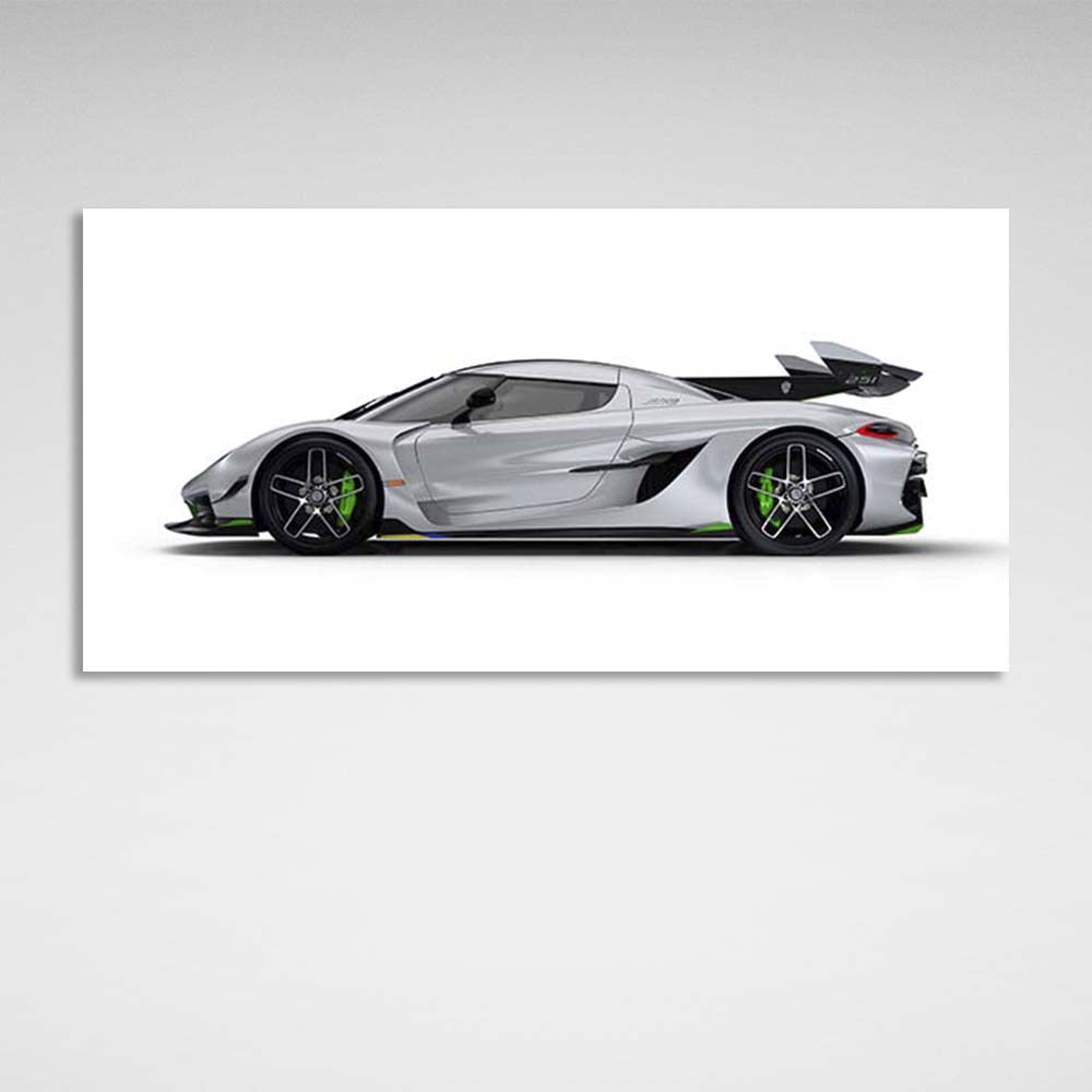 Canvas Wall Art Print Car Koenigsegg Jesko white