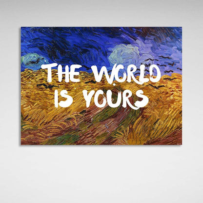 Canvas Wall Art Print Starry Night Van Gogh. World is yours