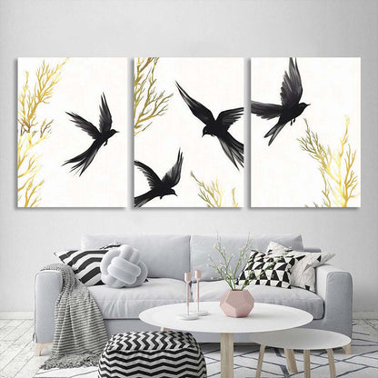 Multi Panel Canvas Wall Art Print Swallows