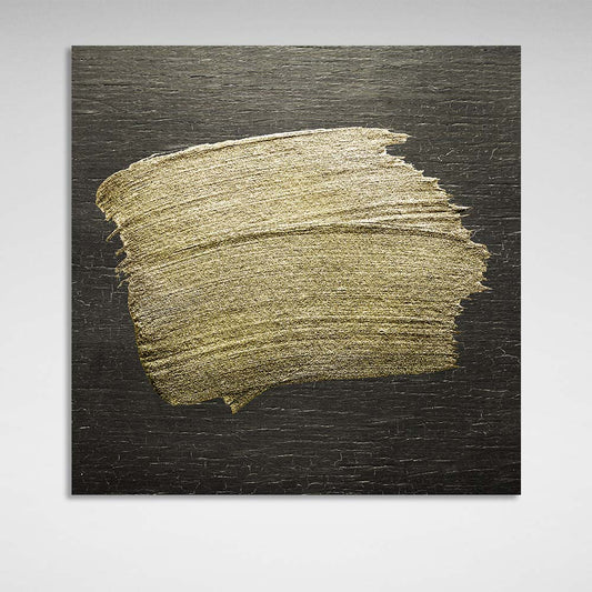 Golden strokes on a dark wood background Abstraction Canvas Wall Art Print