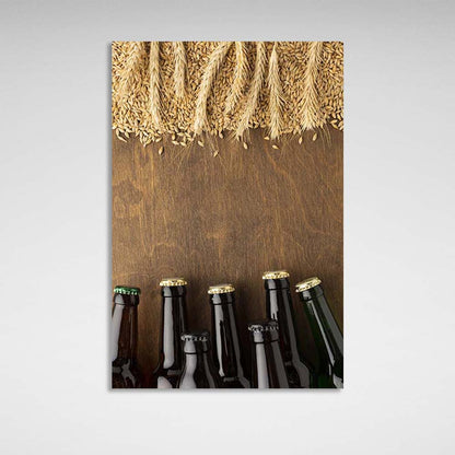 Canvas Wall Art Print For Kitchen Beer and barley grains