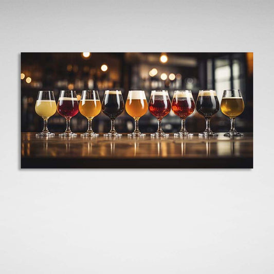 Canvas Wall Art Print For Kitchen Tasting vintage filtered beer