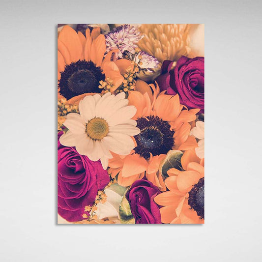 Canvas Wall Art Print Bouquet of Autumn Flowers