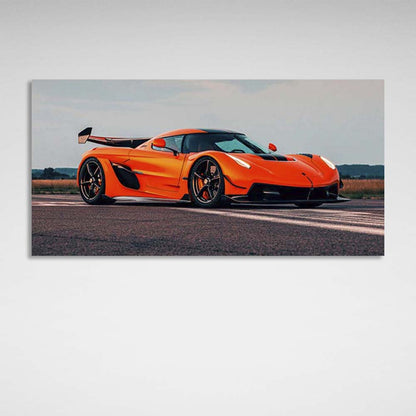 Canvas Wall Art Print Car Koenigsegg Jesko orange