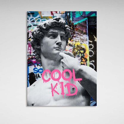 Canvas Wall Art Print Statue of David Cool Kid