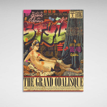 Pop Art The grand odalisque Canvas Wall Art Print