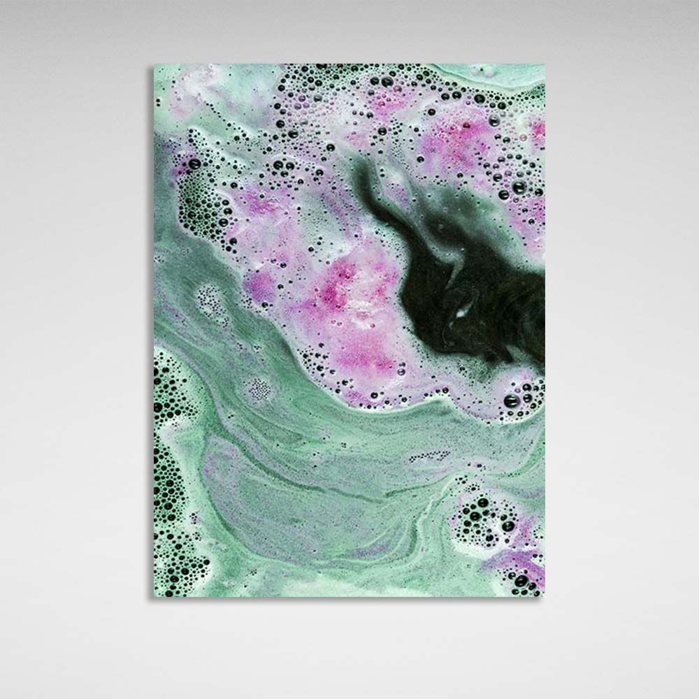 Abstraction Canvas Wall Art Print Divorces of pink paint on water