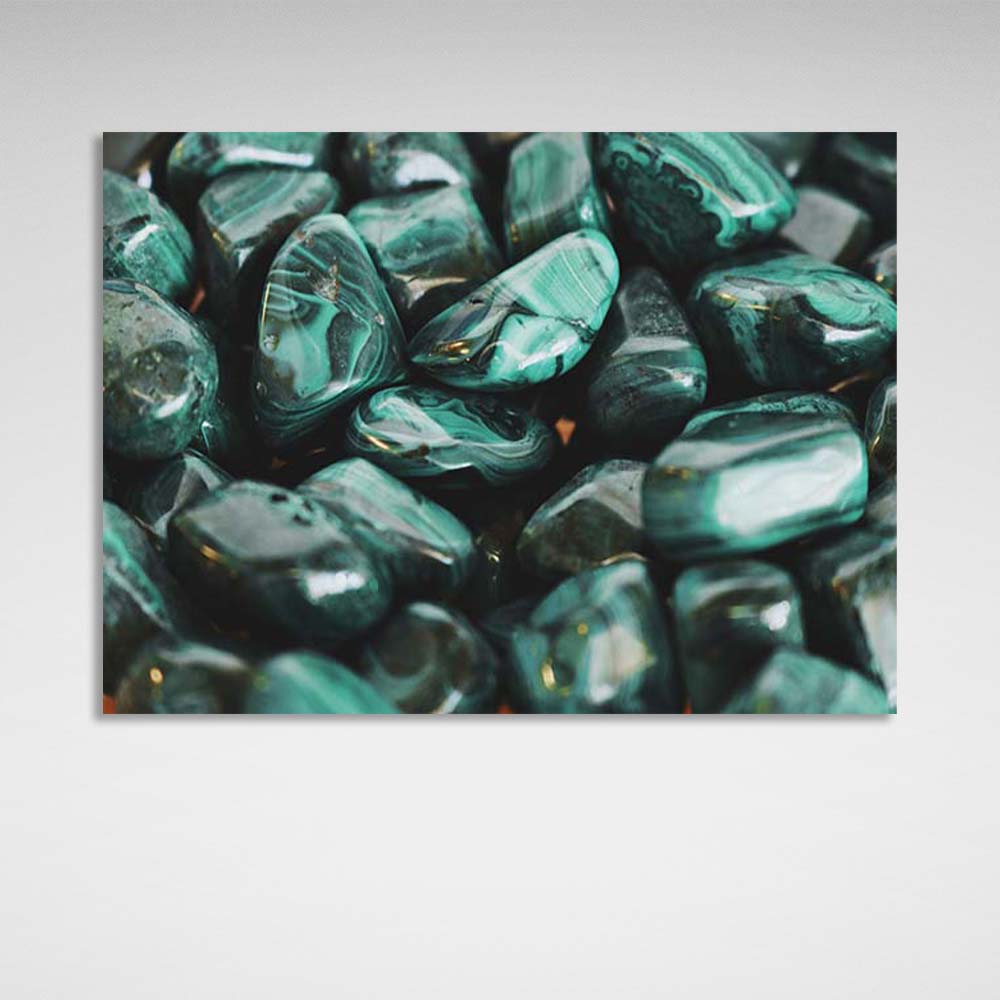 Canvas Wall Art Print Malachite pebbles