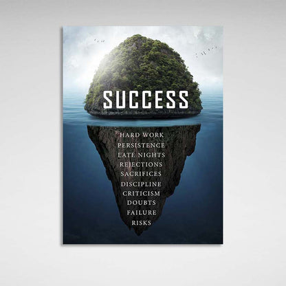 Motivational Canvas Wall Art Print Success Island