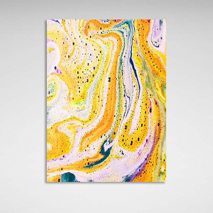 Abstraction Canvas Wall Art Print Diffusions of yellow paint on water