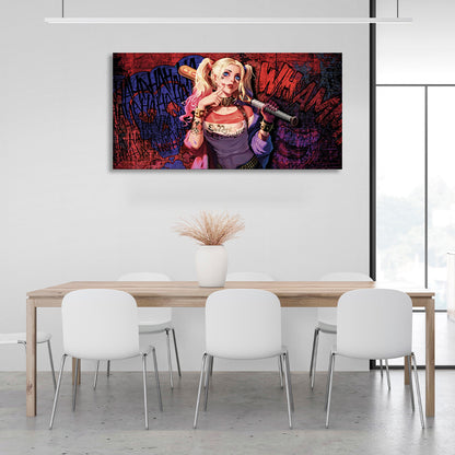 on canvas Harley Quinn graffiti Canvas Wall Art Print