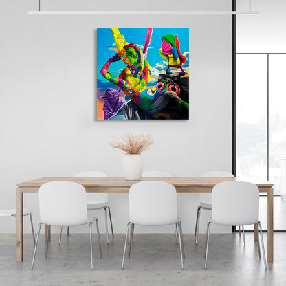 Characters in rainbow colors Canvas Wall Art Print