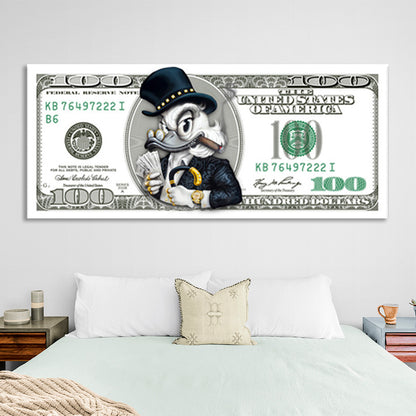 $100 Scrooge Inspirational Canvas Wall Art Print