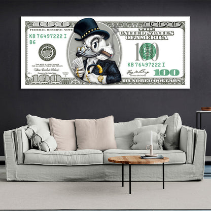 $100 Scrooge Inspirational Canvas Wall Art Print