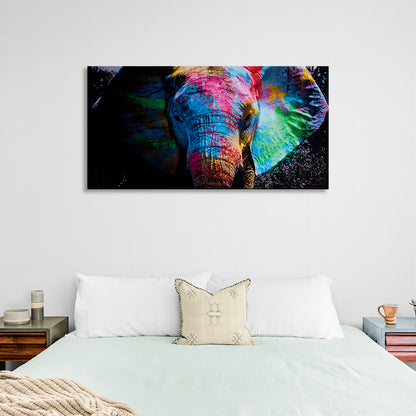 An elephant in bright colors Canvas Wall Art Print