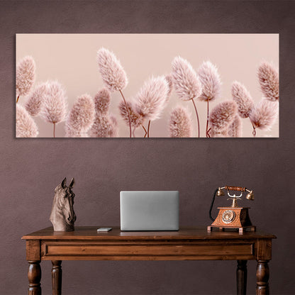 Soft beige plants on a pastel background Canvas Wall Art Print