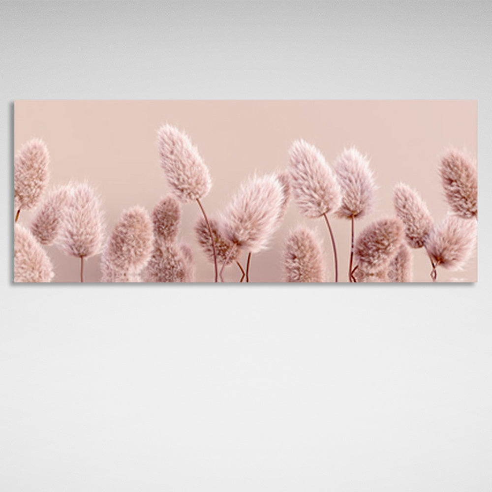 Soft beige plants on a pastel background Canvas Wall Art Print