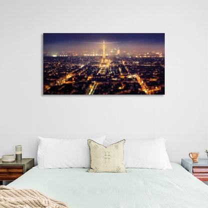 Paris at night Canvas Wall Art Print