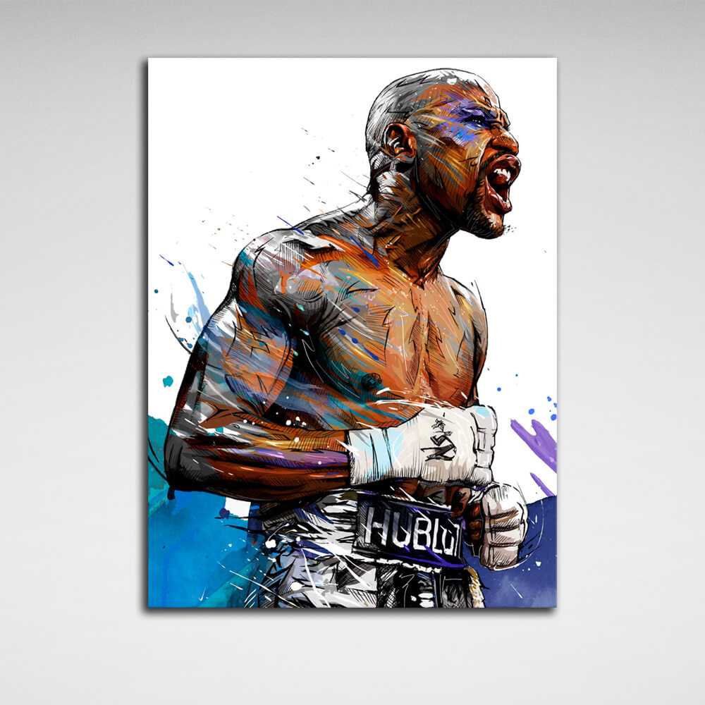 Boxer Floyd Mayweather Canvas Wall Art Print