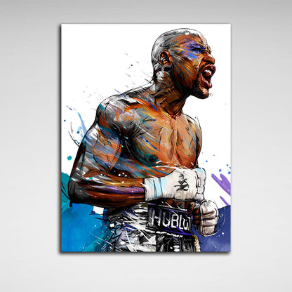 Boxer Floyd Mayweather Canvas Wall Art Print